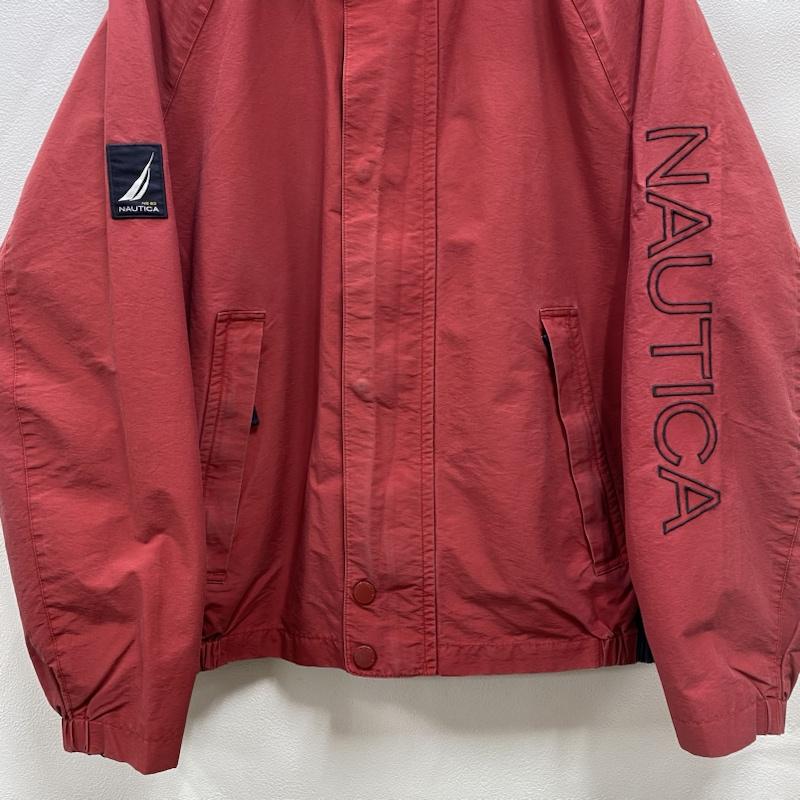 ノーティカ NAUTICA ジャケット、上着 ジャンパー、ブルゾン NAUTICA ジップアップ ナイロンジャケット 刺繍ロゴ 収納式フード M M ロゴ、文字 X 刺繍 赤 / レッド / red X 白 / ホワイト / white X 紺 / ネイビー / navy メンズ USED 古着 中古 50098519