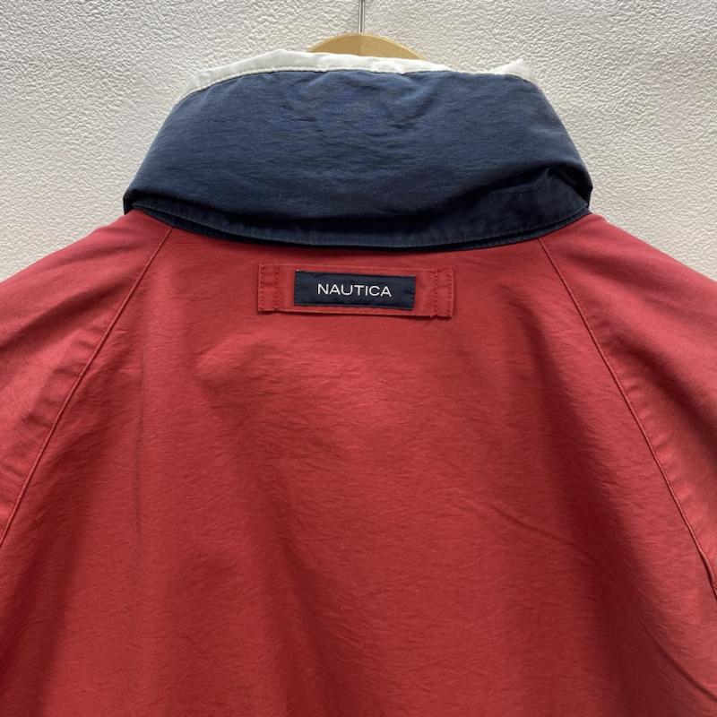 ノーティカ NAUTICA ジャケット、上着 ジャンパー、ブルゾン NAUTICA ジップアップ ナイロンジャケット 刺繍ロゴ 収納式フード M M ロゴ、文字 X 刺繍 赤 / レッド / red X 白 / ホワイト / white X 紺 / ネイビー / navy メンズ USED 古着 中古 50098519