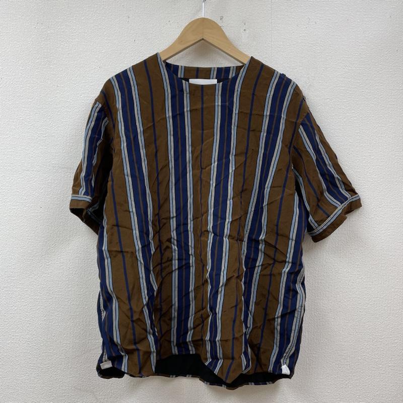 レインメーカー RAINMAKER カットソー 半袖 半袖 カットソー Tシャツ shirt ストライプ ショルダー ボタン クルーネック RM181-036 4 ストライプ 青 / ブルー / blue X 茶 / ブラウン / brown レディース USED 古着 中古 50098775