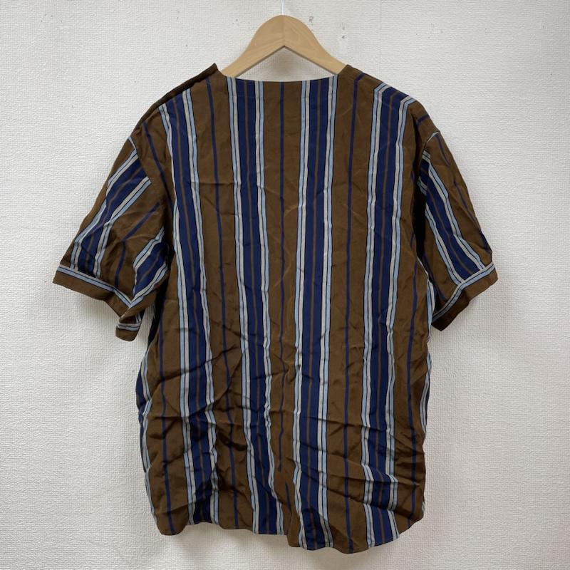 レインメーカー RAINMAKER カットソー 半袖 半袖 カットソー Tシャツ shirt ストライプ ショルダー ボタン クルーネック RM181-036 4 ストライプ 青 / ブルー / blue X 茶 / ブラウン / brown レディース USED 古着 中古 50098775
