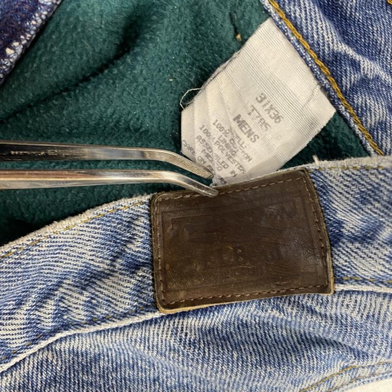 エルエルビーン L.L.Bean パンツ デニム、ジーンズ L.L.Bean フリースライナー デニムパンツ T705 ジッパーフライ IDG GRN W31 L36 31インチ ロゴ、文字 X ワンポイント インディゴ / インディゴ / Indigo X 緑 / グリーン / green メンズ USED 古着 中古 50099953