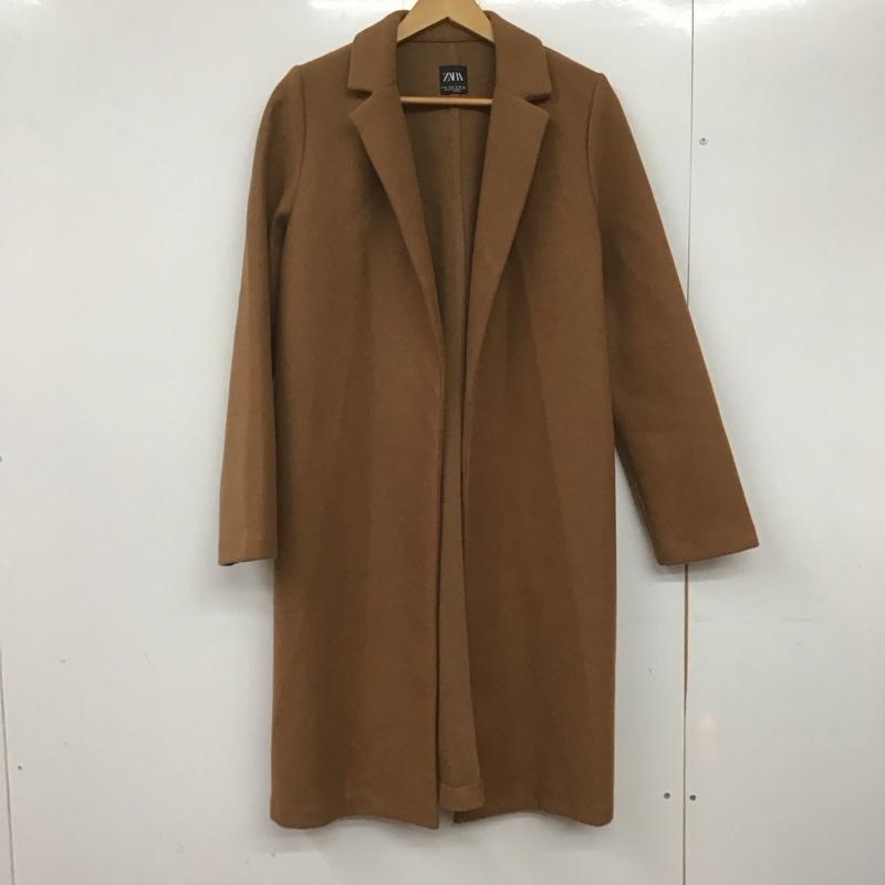 ザラ ZARA コート コート一般 ロングコート カラージャケット アウター M 無地 茶 / ブラウン /  レディース USED 古着 中古 10145428