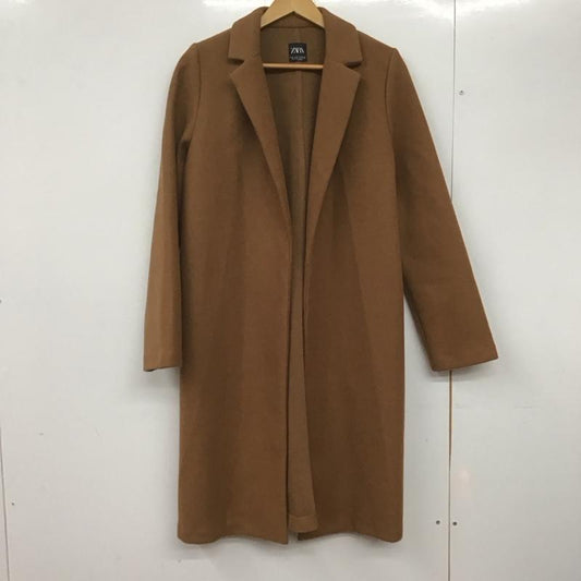 ザラ ZARA コート コート一般 ロングコート カラージャケット アウター M 無地 茶 / ブラウン /  レディース USED 古着 中古 10145428