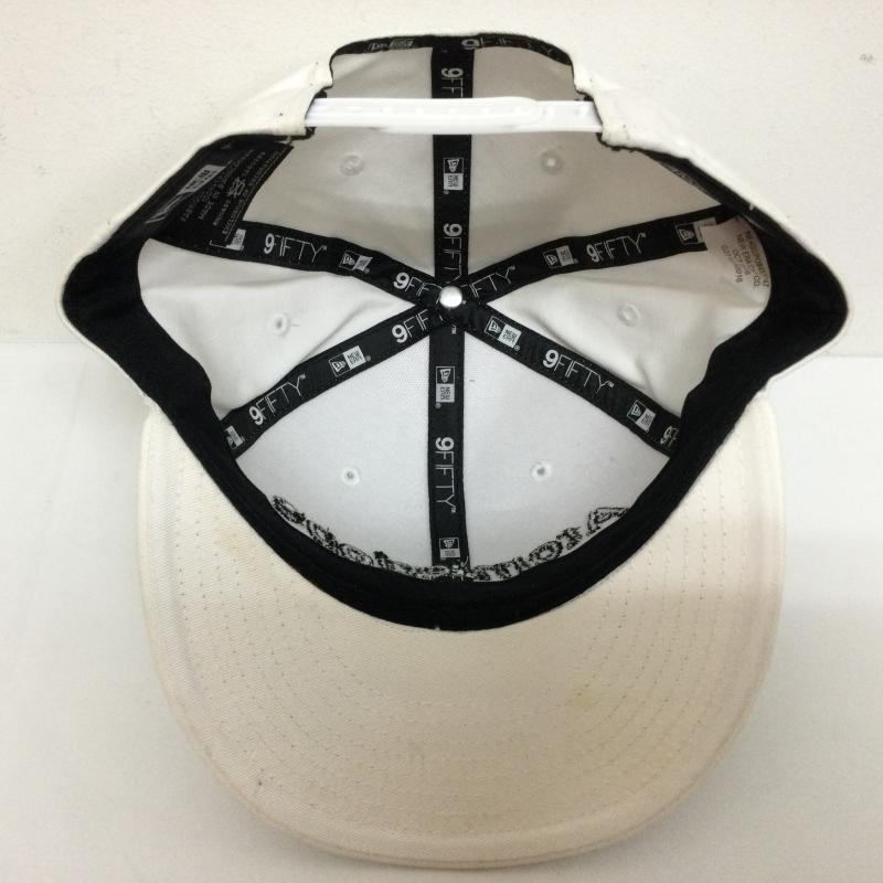 ニューエラ NEW ERA 帽子 キャップ Atomicdope アトミックドープ ロゴ刺繍 スナップバック ゴルフキャップ - ロゴ、文字 白 / ホワイト / white X 黒 / ブラック / black メンズ USED 古着 中古 50100881