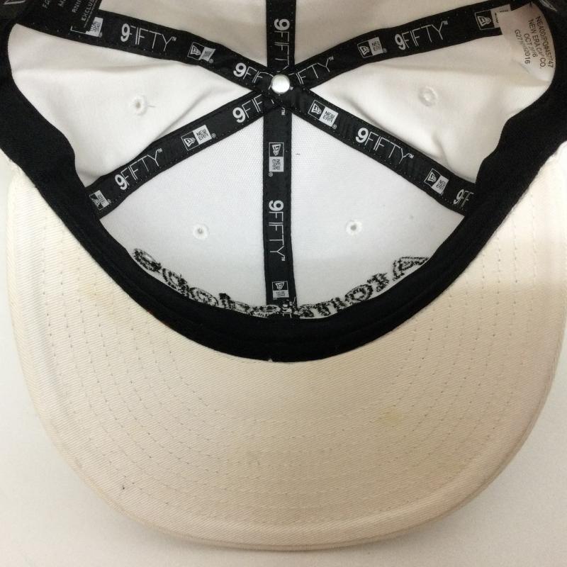 ニューエラ NEW ERA 帽子 キャップ Atomicdope アトミックドープ ロゴ刺繍 スナップバック ゴルフキャップ - ロゴ、文字 白 / ホワイト / white X 黒 / ブラック / black メンズ USED 古着 中古 50100881