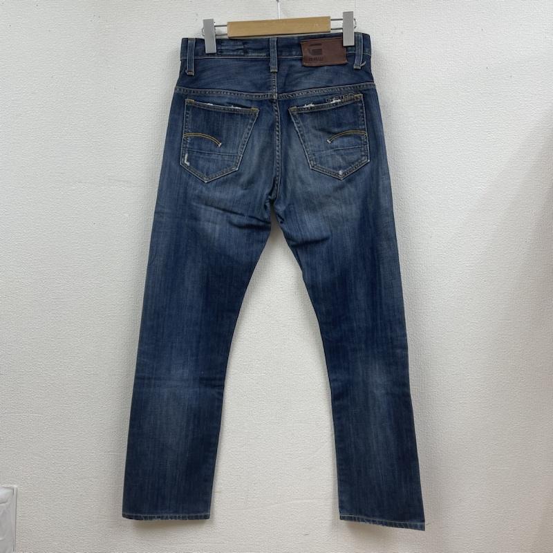 ジースターロゥ G-STAR RAW パンツ デニム、ジーンズ 3301 ストレート ジーンズ デニム テーパード ストレッチ ボタンフライ 501210282 28インチ ロゴ、文字 X 刺繍 インディゴ / インディゴ / Indigo メンズ USED 古着 中古 50100961