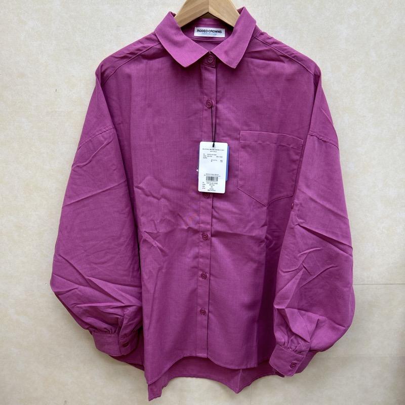 ロデオクラウンズ Rodeo Crowns シャツ、ブラウス 長袖 420FSL30-038B Natuly Linen リネン混 ギャザーパフ袖 オーバーサイズ FREE 桃 / ピンク / pink レディース USED 古着 中古 50101167
