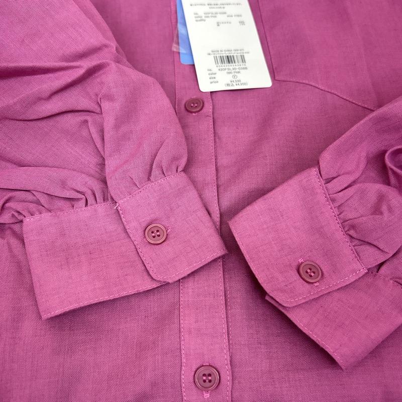 ロデオクラウンズ Rodeo Crowns シャツ、ブラウス 長袖 420FSL30-038B Natuly Linen リネン混 ギャザーパフ袖 オーバーサイズ FREE 桃 / ピンク / pink レディース USED 古着 中古 50101167