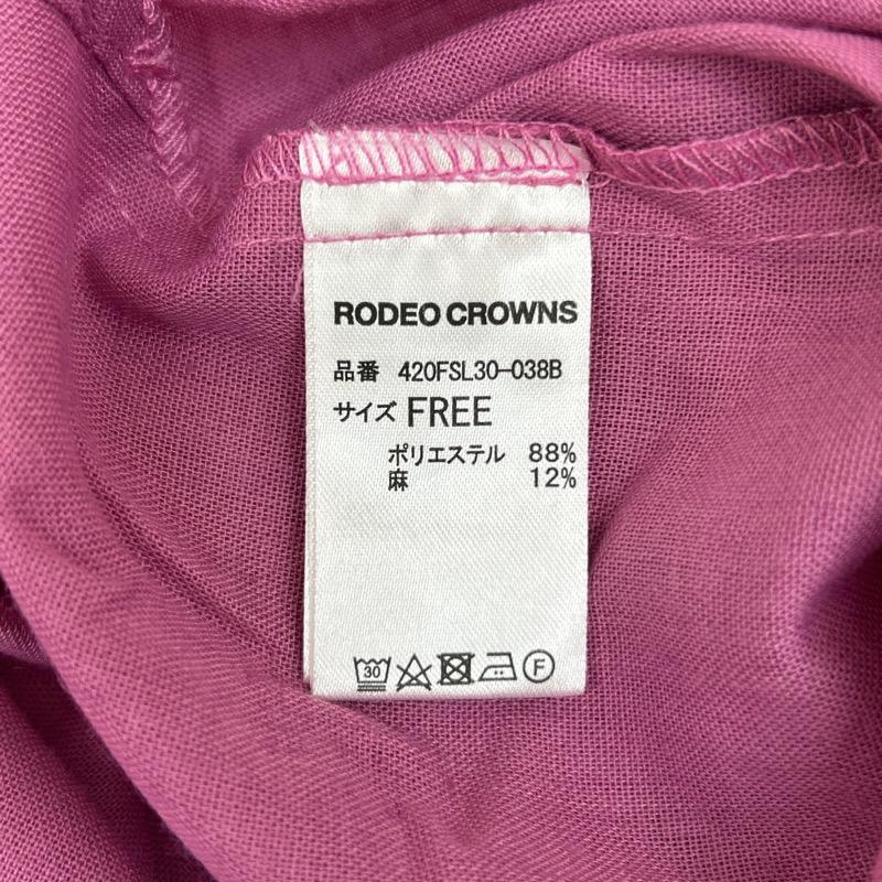 ロデオクラウンズ Rodeo Crowns シャツ、ブラウス 長袖 420FSL30-038B Natuly Linen リネン混 ギャザーパフ袖 オーバーサイズ FREE 桃 / ピンク / pink レディース USED 古着 中古 50101167