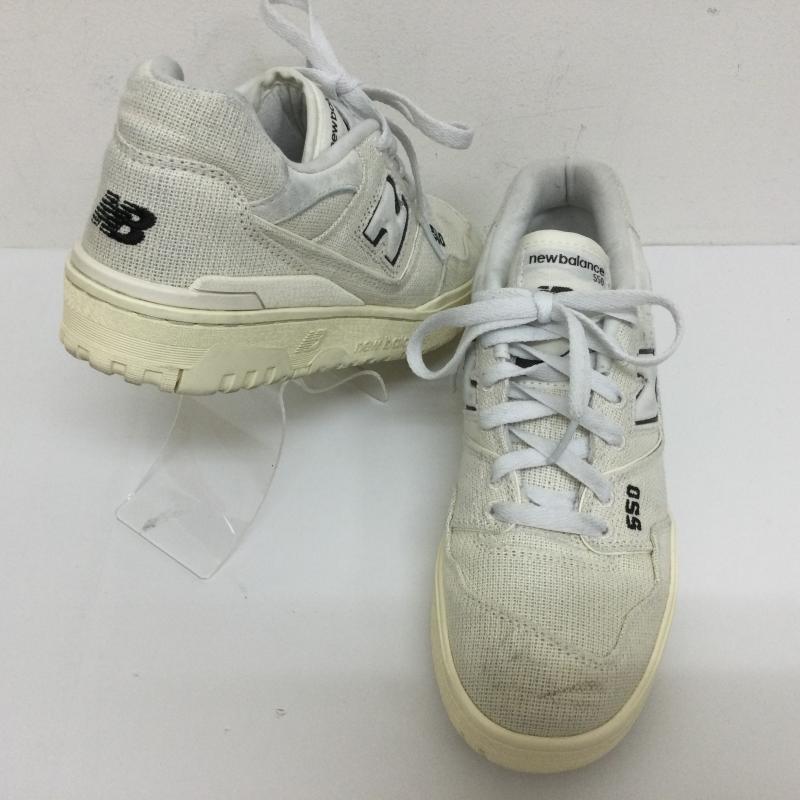 ニューバランス New Balance スニーカー スニーカー BB550MDA キャンバス生地 バスケットシューズ復刻 スニーカー Dワイズ 24.5cm ロゴ、文字 白 / ホワイト / white X 紺 / ネイビー / navy メンズ USED 古着 中古 50101738