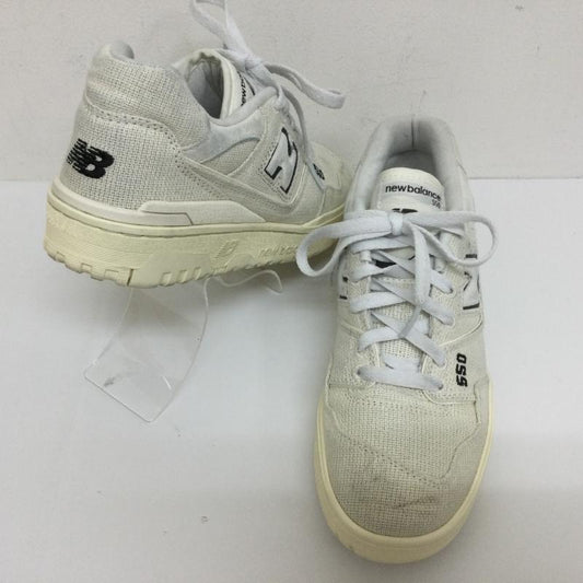 ニューバランス New Balance スニーカー スニーカー BB550MDA キャンバス生地 バスケットシューズ復刻 スニーカー Dワイズ 24.5cm ロゴ、文字 白 / ホワイト / white X 紺 / ネイビー / navy メンズ USED 古着 中古 50101738