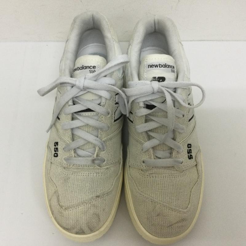 ニューバランス New Balance スニーカー スニーカー BB550MDA キャンバス生地 バスケットシューズ復刻 スニーカー Dワイズ 24.5cm ロゴ、文字 白 / ホワイト / white X 紺 / ネイビー / navy メンズ USED 古着 中古 50101738