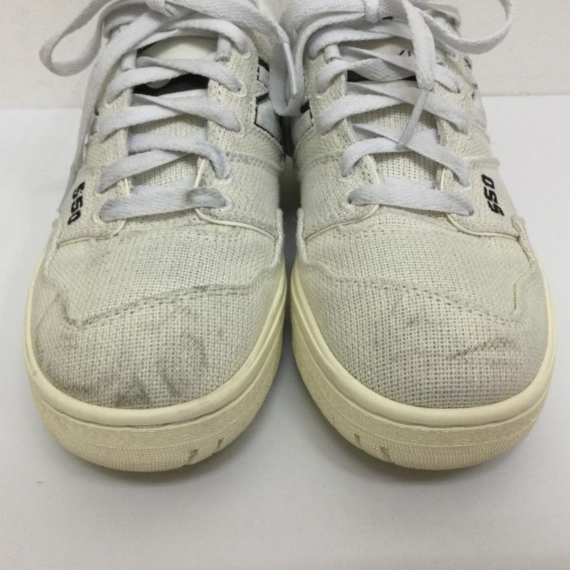 ニューバランス New Balance スニーカー スニーカー BB550MDA キャンバス生地 バスケットシューズ復刻 スニーカー Dワイズ 24.5cm ロゴ、文字 白 / ホワイト / white X 紺 / ネイビー / navy メンズ USED 古着 中古 50101738
