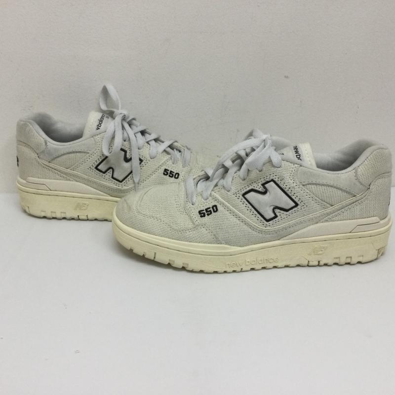 ニューバランス New Balance スニーカー スニーカー BB550MDA キャンバス生地 バスケットシューズ復刻 スニーカー Dワイズ 24.5cm ロゴ、文字 白 / ホワイト / white X 紺 / ネイビー / navy メンズ USED 古着 中古 50101738