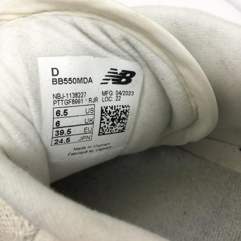 ニューバランス New Balance スニーカー スニーカー BB550MDA キャンバス生地 バスケットシューズ復刻 スニーカー Dワイズ 24.5cm ロゴ、文字 白 / ホワイト / white X 紺 / ネイビー / navy メンズ USED 古着 中古 50101738