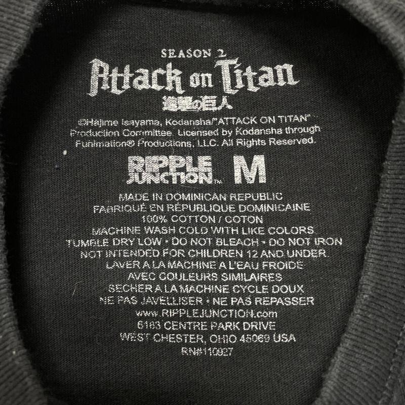 古着 USED Tシャツ 半袖 進撃の巨人 Attack on Titan エレン・イェーガー アニメTシャツ Anime Tshirt キャラクター オフィシャル M M ロゴ、文字 X キャラクター X プリント 黒 / ブラック / black メンズ USED 古着 中古 50101802