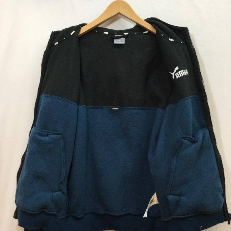 プーマ PUMA パーカー 長袖 PUMA プーマ POWER フルジップ フーディー フリース 刺繍ロゴ ジャンパー ASIA S S 黒 / ブラック / black X 紺 / ネイビー / navy メンズ USED 古着 中古 50102182