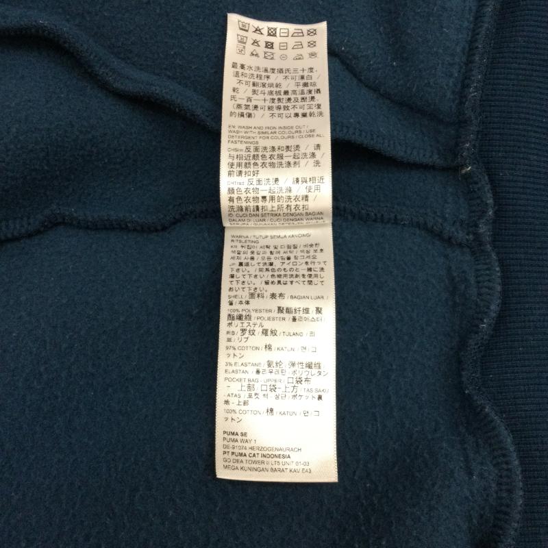 プーマ PUMA パーカー 長袖 PUMA プーマ POWER フルジップ フーディー フリース 刺繍ロゴ ジャンパー ASIA S S 黒 / ブラック / black X 紺 / ネイビー / navy メンズ USED 古着 中古 50102182