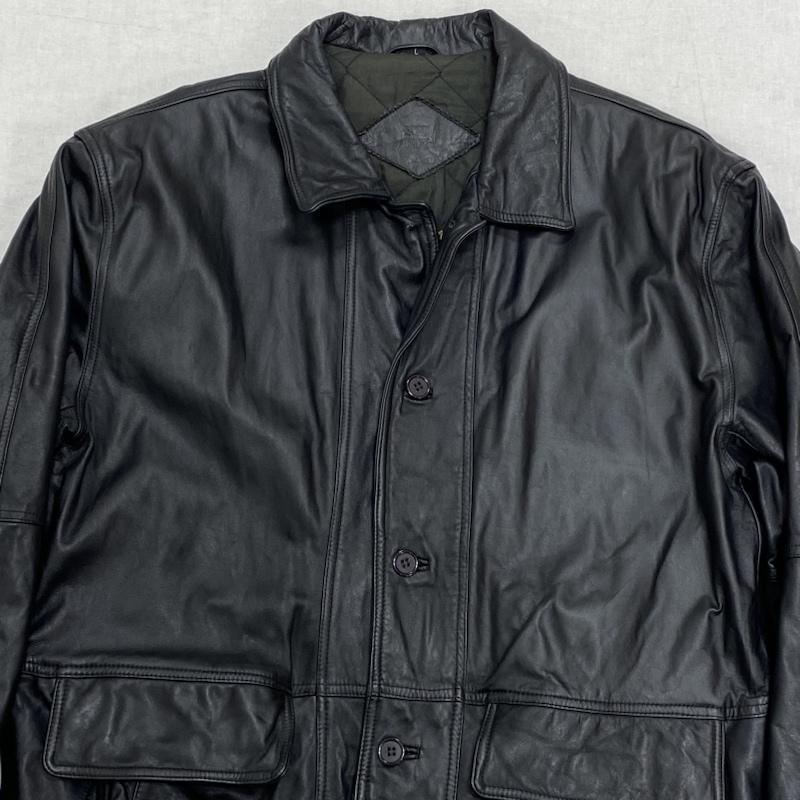 レザー レザー ジャケット、上着 レザージャケット imagination Bhouse ECHT LEDER レザージャケット Leather Jacket 革ジャン コート L L 無地 黒 / ブラック / black メンズ USED 古着 中古 50102294