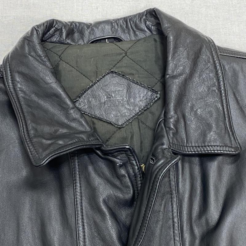 レザー レザー ジャケット、上着 レザージャケット imagination Bhouse ECHT LEDER レザージャケット Leather Jacket 革ジャン コート L L 無地 黒 / ブラック / black メンズ USED 古着 中古 50102294