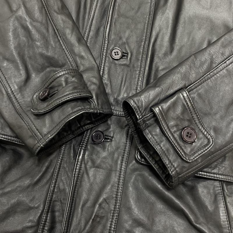 レザー レザー ジャケット、上着 レザージャケット imagination Bhouse ECHT LEDER レザージャケット Leather Jacket 革ジャン コート L L 無地 黒 / ブラック / black メンズ USED 古着 中古 50102294