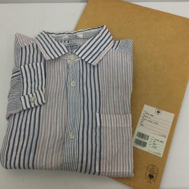 ダブルタップス WTAPS シャツ、ブラウス 長袖 121SPDT-SHM03 SPREAD LONG SLEEVE SHIRT コットン ストライプ 長袖シャツ 専用袋付き S ストライプ 白 / ホワイト / white X インディゴ / インディゴ / Indigo X 赤 / レッド / red メンズ USED 古着 中古 50103138