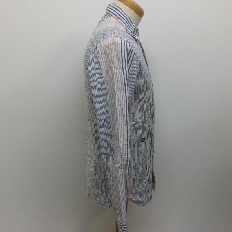ダブルタップス WTAPS シャツ、ブラウス 長袖 121SPDT-SHM03 SPREAD LONG SLEEVE SHIRT コットン ストライプ 長袖シャツ 専用袋付き S ストライプ 白 / ホワイト / white X インディゴ / インディゴ / Indigo X 赤 / レッド / red メンズ USED 古着 中古 50103138