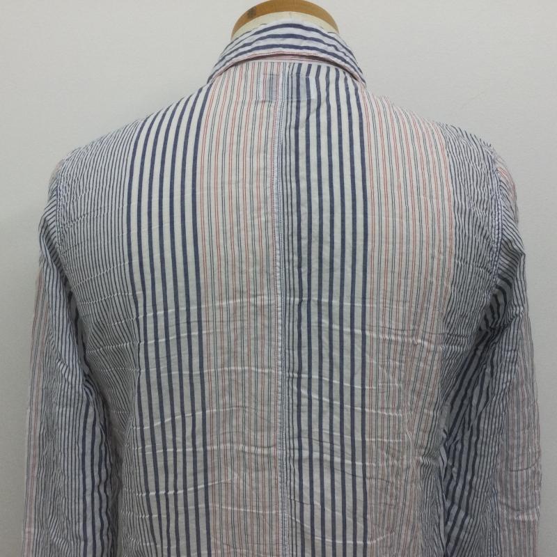 ダブルタップス WTAPS シャツ、ブラウス 長袖 121SPDT-SHM03 SPREAD LONG SLEEVE SHIRT コットン ストライプ 長袖シャツ 専用袋付き S ストライプ 白 / ホワイト / white X インディゴ / インディゴ / Indigo X 赤 / レッド / red メンズ USED 古着 中古 50103138