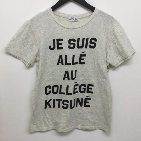 キツネ KITSUNE Tシャツ 半袖 フロントロゴプリント 半袖Tシャツ S ロゴ、文字 灰 / グレー / gray X ベージュ / ベージュ / beige メンズ USED 古着 中古 50104463