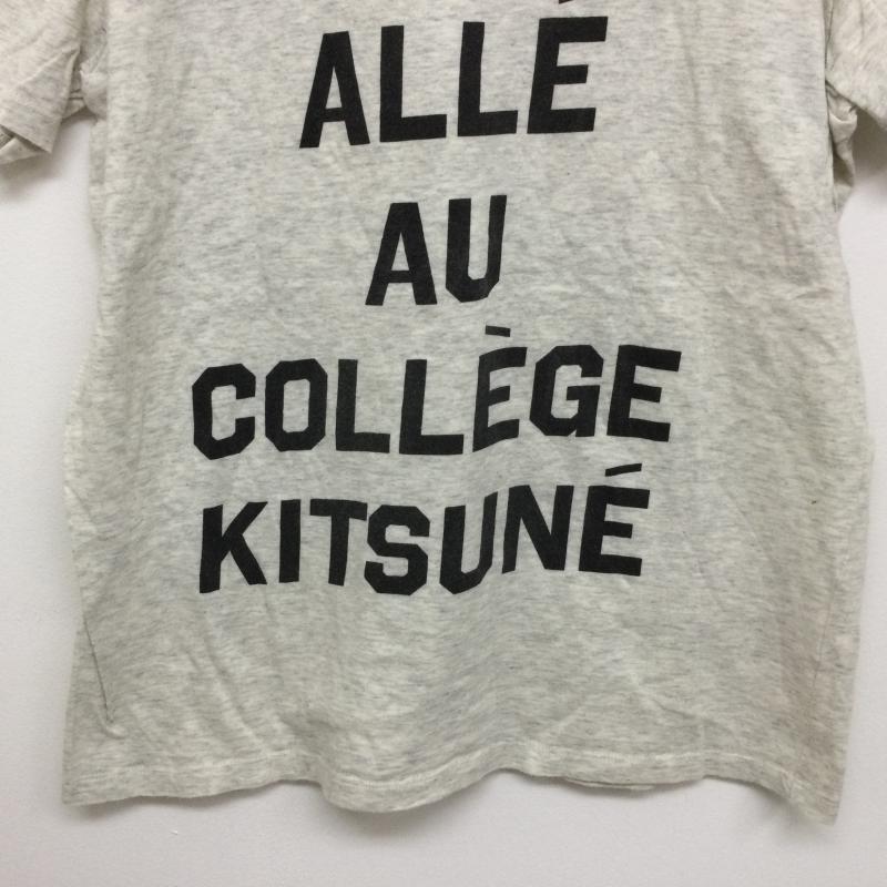 キツネ KITSUNE Tシャツ 半袖 フロントロゴプリント 半袖Tシャツ S ロゴ、文字 灰 / グレー / gray X ベージュ / ベージュ / beige メンズ USED 古着 中古 50104463