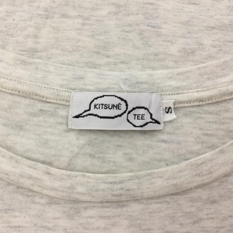 キツネ KITSUNE Tシャツ 半袖 フロントロゴプリント 半袖Tシャツ S ロゴ、文字 灰 / グレー / gray X ベージュ / ベージュ / beige メンズ USED 古着 中古 50104463