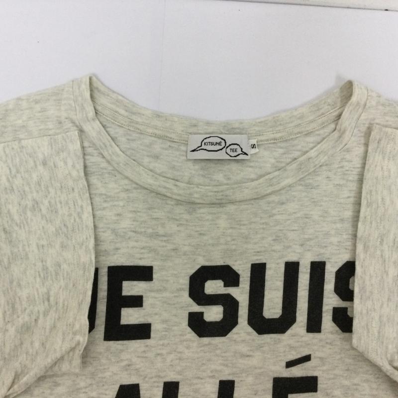 キツネ KITSUNE Tシャツ 半袖 フロントロゴプリント 半袖Tシャツ S ロゴ、文字 灰 / グレー / gray X ベージュ / ベージュ / beige メンズ USED 古着 中古 50104463