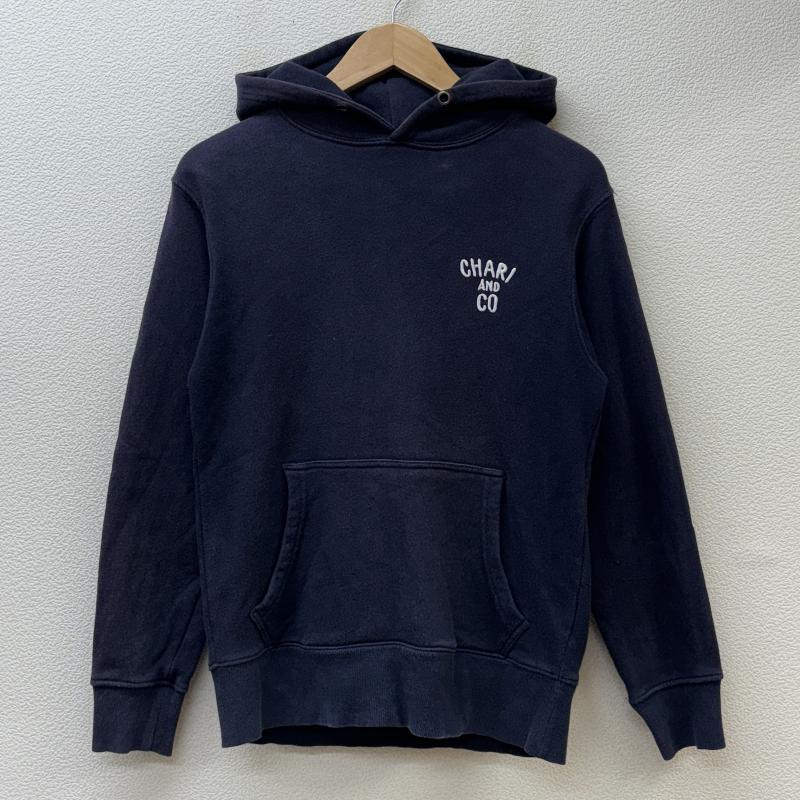 チャリアンドコー CHARI&CO パーカー 長袖 ロゴ プリント プルオーバー フーディ スウェット S 紺 / ネイビー / navy メンズ USED 古着 中古 50104736