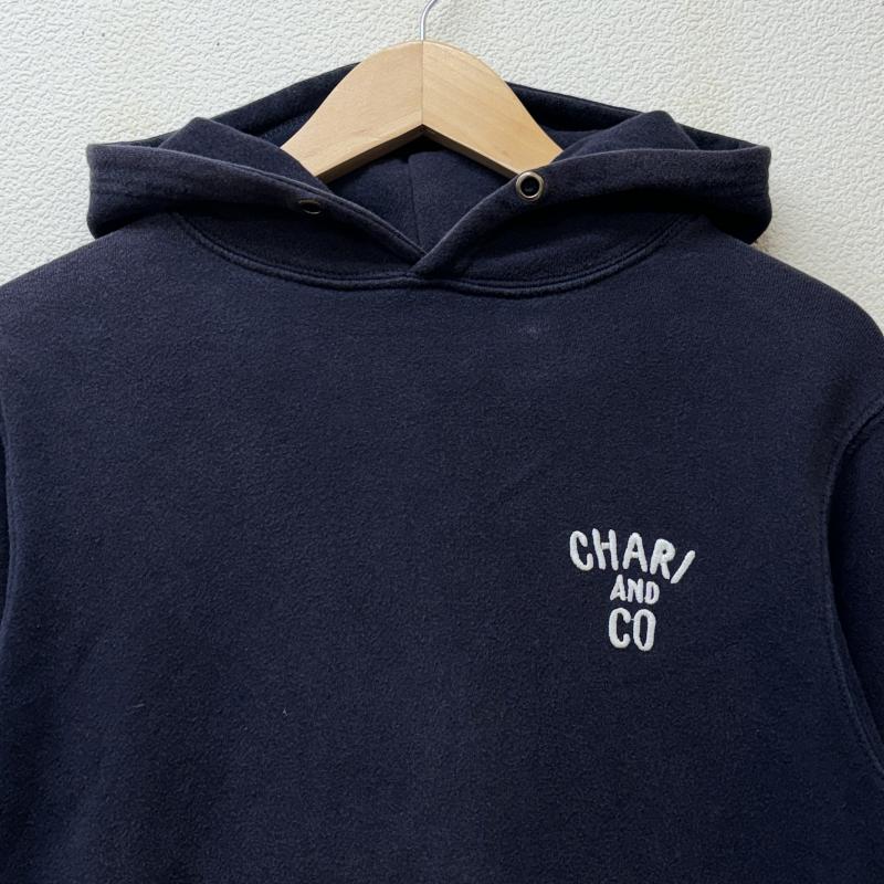 チャリアンドコー CHARI&CO パーカー 長袖 ロゴ プリント プルオーバー フーディ スウェット S 紺 / ネイビー / navy メンズ USED 古着 中古 50104736