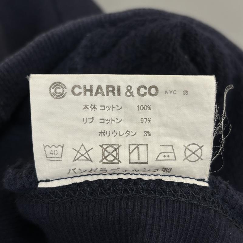 チャリアンドコー CHARI&CO パーカー 長袖 ロゴ プリント プルオーバー フーディ スウェット S 紺 / ネイビー / navy メンズ USED 古着 中古 50104736