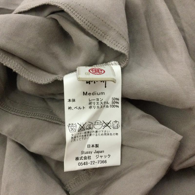 ステューシー STUSSY カーディガン 長袖 レーヨン×ポリエステル ショールカラー ロングカーディガン 袖・襟切替 ガウン M 無地 X  グレージュ / グレージュ / X 灰 / グレー / gray メンズ USED 古着 中古 50104776
