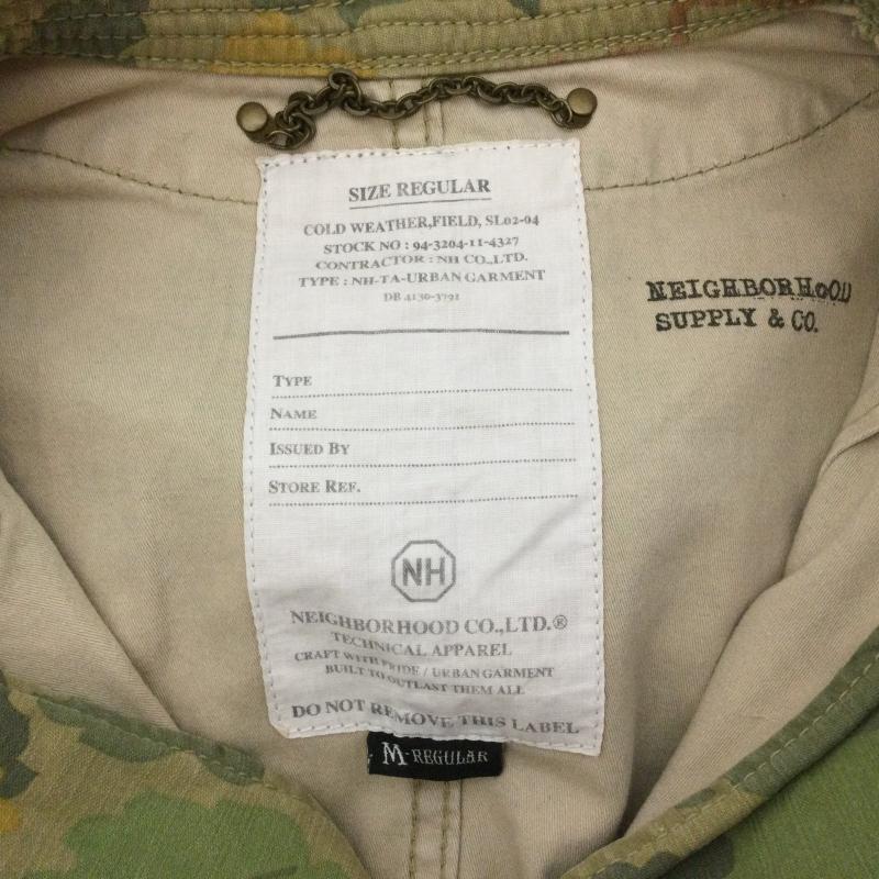 ネイバーフッド NEIGHBORHOOD ジャケット、上着 ジャンパー、ブルゾン M-65 REEF C.JKT ウォシュ加工 リーフカモ迷彩 フィールドジャケット 袖・裾ワッペン付き M カモフラージュ柄・迷彩 緑 / グリーン / green X ベージュ / ベージュ / beige メンズ USED 古着 中古 50105429