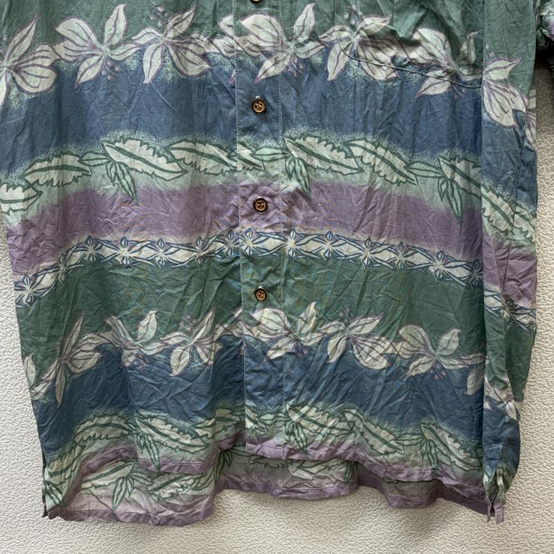 古着 USED シャツ、ブラウス 半袖 NewYork SportsWear Exchange リーフ柄 シルク アロハ M メンズ USED 古着 中古 50105670