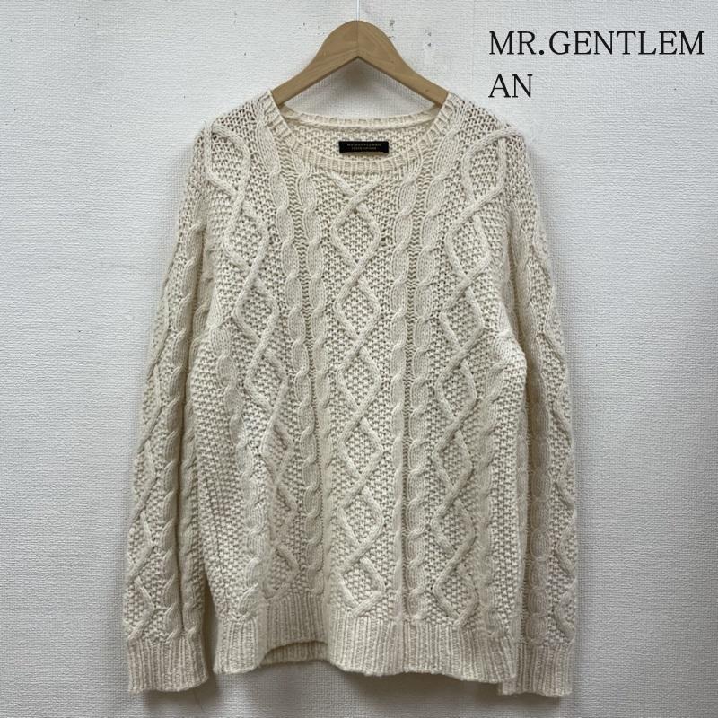 ミスタージェントルマン MR.GENTLEMAN ニット、セーター 長袖 MG14F-A-KN01 フィッシャーマン クルーネック セーター ニット XL オフホワイト / オフホワイト / メンズ USED 古着 中古 50105734