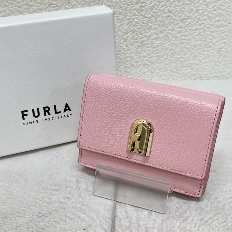フルラ FURLA 財布 コンパクト財布 三つ折り レザー コンパクト ウォレット - 桃 / ピンク / pink レディース USED 古着 中古 50106030