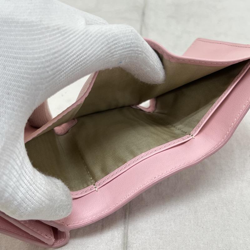 フルラ FURLA 財布 コンパクト財布 三つ折り レザー コンパクト ウォレット - 桃 / ピンク / pink レディース USED 古着 中古 50106030