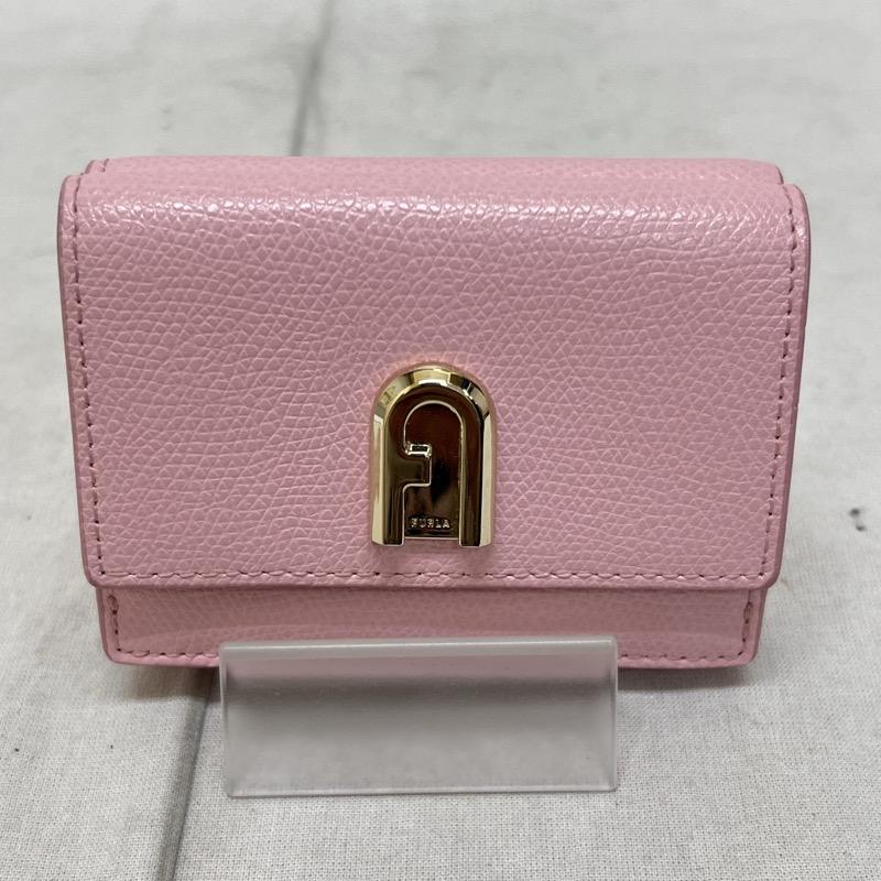 フルラ FURLA 財布 コンパクト財布 三つ折り レザー コンパクト ウォレット - 桃 / ピンク / pink レディース USED 古着 中古 50106030
