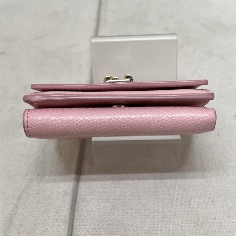 フルラ FURLA 財布 コンパクト財布 三つ折り レザー コンパクト ウォレット - 桃 / ピンク / pink レディース USED 古着 中古 50106030