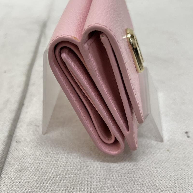フルラ FURLA 財布 コンパクト財布 三つ折り レザー コンパクト ウォレット - 桃 / ピンク / pink レディース USED 古着 中古 50106030