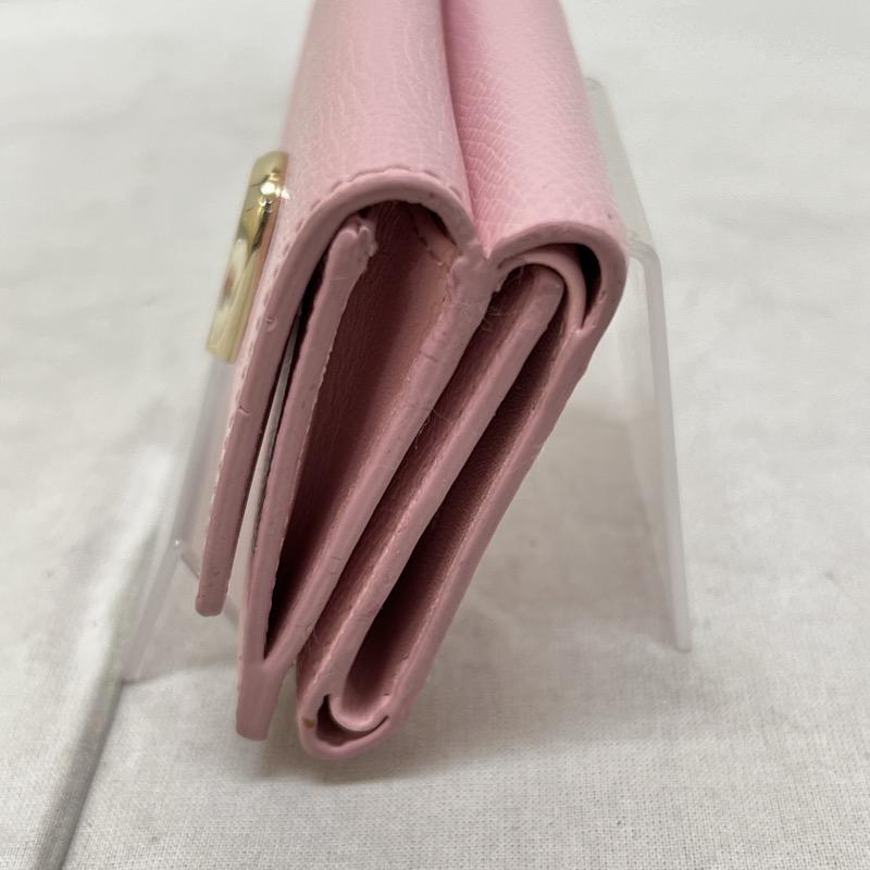 フルラ FURLA 財布 コンパクト財布 三つ折り レザー コンパクト ウォレット - 桃 / ピンク / pink レディース USED 古着 中古 50106030