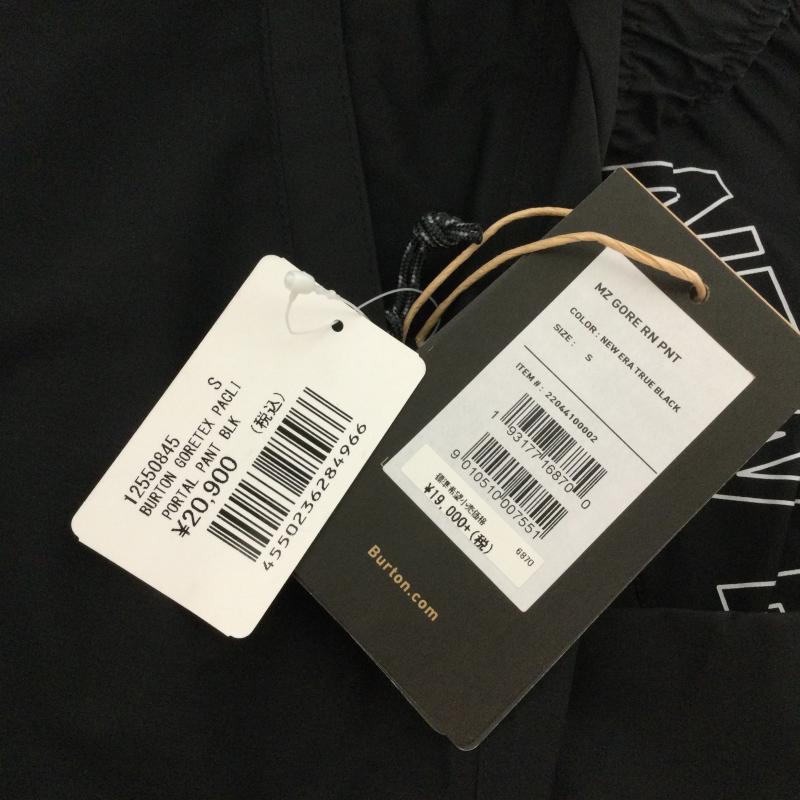 ニューエラ NEW ERA ボトムス ボトムス 12550845 BORTON GORE-TEX PORTAL PANT ゴアテックス ポータル パンツ タグ付き S ロゴ、文字 黒 / ブラック / black X 白 / ホワイト / white メンズ USED 古着 中古 50106300