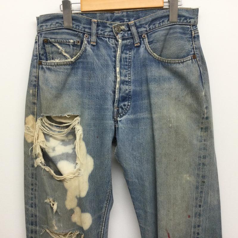 リーバイス Levi s パンツ デニム、ジーンズ 裏リベット刻印6 スモールe クラッシュ・ペイント加工 デニムパンツ ヴィンテージ ジーンズ 31インチ 無地 インディゴ / インディゴ / Indigo メンズ USED 古着 中古 50106558