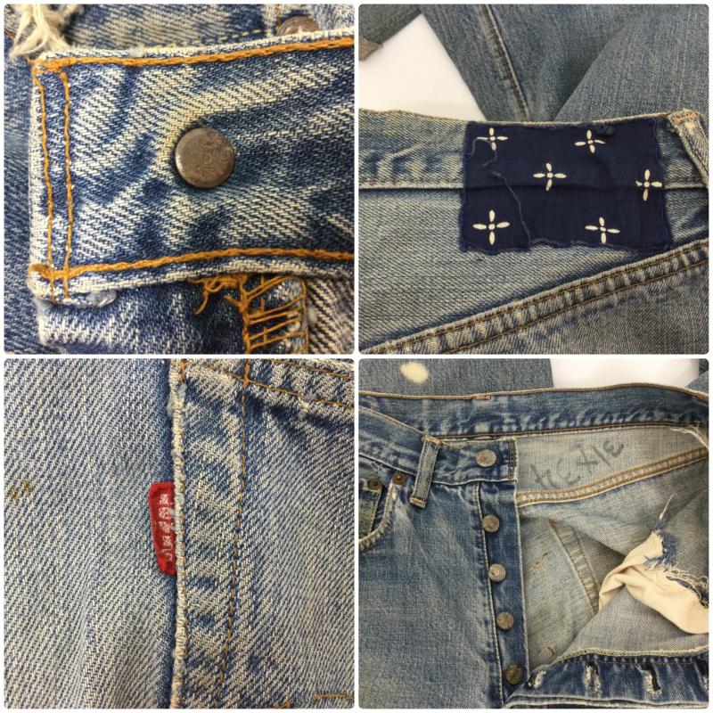 リーバイス Levi s パンツ デニム、ジーンズ 裏リベット刻印6 スモールe クラッシュ・ペイント加工 デニムパンツ ヴィンテージ ジーンズ 31インチ 無地 インディゴ / インディゴ / Indigo メンズ USED 古着 中古 50106558
