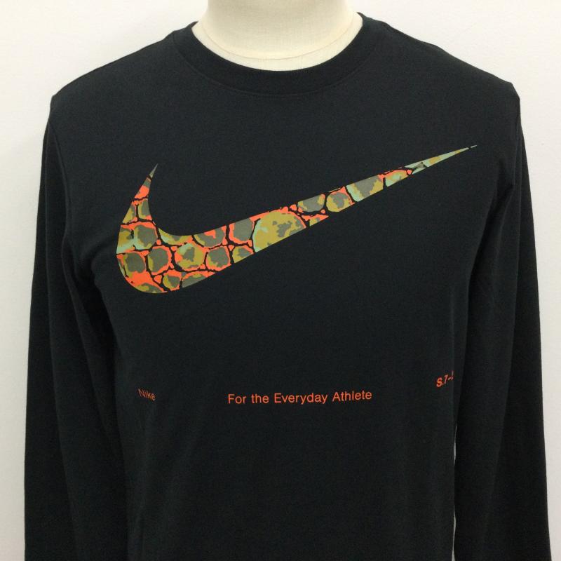 ナイキ NIKE カットソー 長袖 FN086-010 DF DYE LS TEE ロゴプリント 長袖カットソー タグ付き S ロゴ、文字 黒 / ブラック / black メンズ USED 古着 中古 50106596