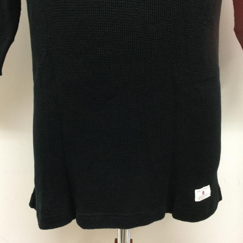 デラックス DELUXE カットソー 七分袖 5分丈 クラシック フィット サーマル カットソー ラグランスリーブ カットソー M 無地 黒 / ブラック / black メンズ USED 古着 中古 50107326